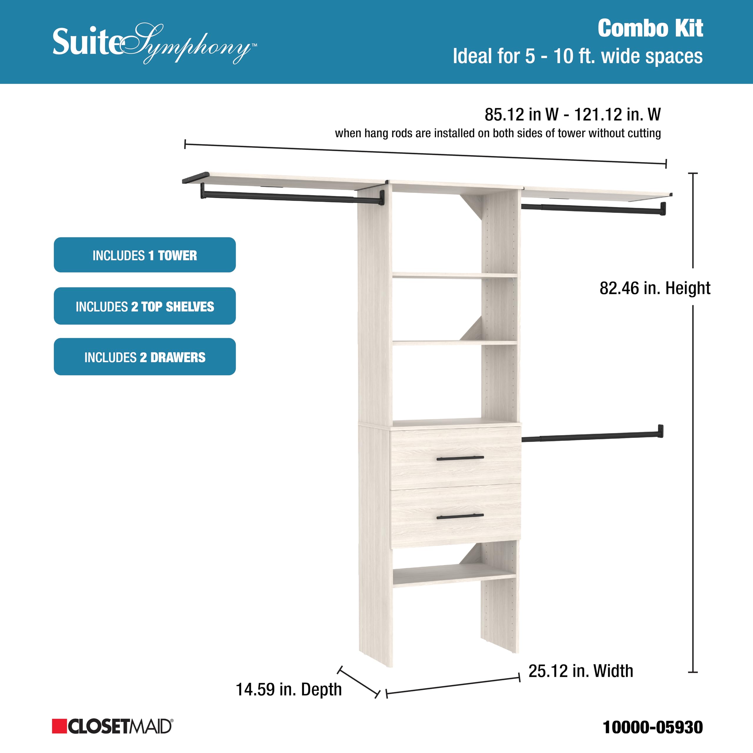 Amazon.com: ClosetMaid SuiteSymphony 25-Inch Closet System Tower